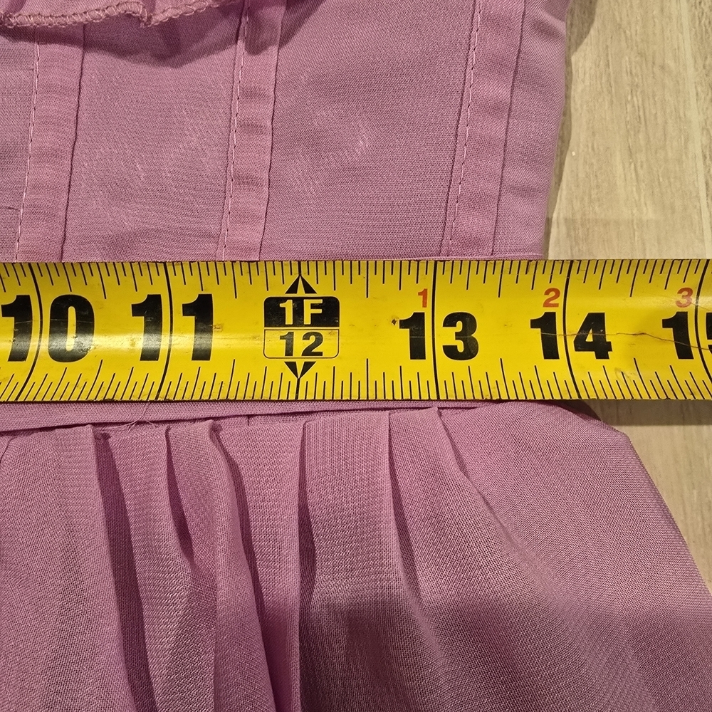 Bridal Shower Wedding Dress Aline V-neck Maxi Corset Ruffle Straps Size 8 Mauve - Picture 13 of 16